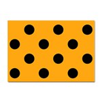 Polka Dots - Black on Dark Tangerine Orange Sticker A4 (100 pack)