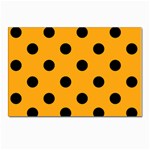 Polka Dots - Black on Dark Tangerine Orange Postcards 5  x 7  (Pkg of 10)