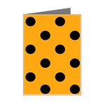 Polka Dots - Black on Dark Tangerine Orange Mini Greeting Card