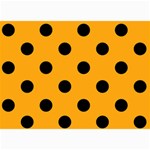 Polka Dots - Black on Dark Tangerine Orange 5  x 7  Photo Cards