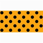 Polka Dots - Black on Dark Tangerine Orange 4  x 8  Photo Cards