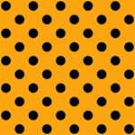 Polka Dots - Black on Dark Tangerine Orange ScrapBook Page 8  x 8 