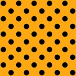 Polka Dots - Black on Dark Tangerine Orange ScrapBook Page 12  x 12 
