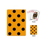 Polka Dots - Black on Dark Tangerine Orange Playing Cards (Mini)