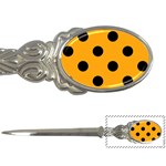 Polka Dots - Black on Dark Tangerine Orange Letter Opener