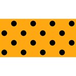 Polka Dots - Black on Dark Tangerine Orange YOU ARE INVITED 3D Greeting Card (8x4)