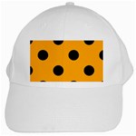 Polka Dots - Black on Dark Tangerine Orange Black Cap