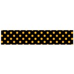Polka Dots - Dark Tangerine Orange on Black Flano Scarf (Small)