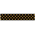 Polka Dots - Dark Tangerine Orange on Black Flano Scarf (Large)