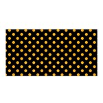 Polka Dots - Dark Tangerine Orange on Black Satin Wrap