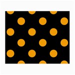 Polka Dots - Dark Tangerine Orange on Black Small Glasses Cloth (2 Sides)