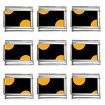 Polka Dots - Dark Tangerine Orange on Black 9mm Italian Charm (9 pack)