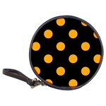 Polka Dots - Dark Tangerine Orange on Black Classic 20-CD Wallet