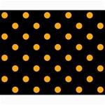 Polka Dots - Dark Tangerine Orange on Black Collage 8  x 10 