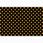Polka Dots - Dark Tangerine Orange on Black Collage 12  x 18 