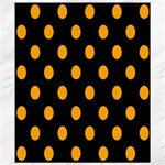 Polka Dots - Dark Tangerine Orange on Black Canvas 8  x 10 