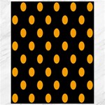 Polka Dots - Dark Tangerine Orange on Black Canvas 11  x 14 