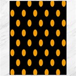 Polka Dots - Dark Tangerine Orange on Black Canvas 12  x 16 