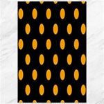 Polka Dots - Dark Tangerine Orange on Black Canvas 12  x 18 