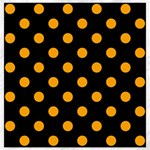 Polka Dots - Dark Tangerine Orange on Black Canvas 16  x 16 