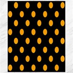 Polka Dots - Dark Tangerine Orange on Black Canvas 16  x 20 