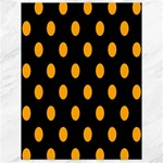 Polka Dots - Dark Tangerine Orange on Black Canvas 18  x 24 