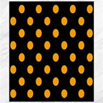 Polka Dots - Dark Tangerine Orange on Black Canvas 20  x 24 