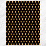 Polka Dots - Dark Tangerine Orange on Black Canvas 36  x 48 