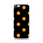 Polka Dots - Dark Tangerine Orange on Black Apple iPhone 6/6S Silicone Case (Transparent)