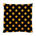 Polka Dots - Dark Tangerine Orange on Black Standard Cushion Case (One Side)