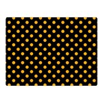 Polka Dots - Dark Tangerine Orange on Black Double Sided Flano Blanket (Mini)