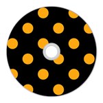 Polka Dots - Dark Tangerine Orange on Black CD Wall Clock