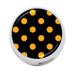 Polka Dots - Dark Tangerine Orange on Black 4-Port USB Hub (Two Sides)