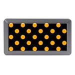 Polka Dots - Dark Tangerine Orange on Black Memory Card Reader (Mini)