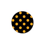 Polka Dots - Dark Tangerine Orange on Black Golf Ball Marker (10 pack)