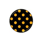 Polka Dots - Dark Tangerine Orange on Black Hat Clip Ball Marker (10 pack)
