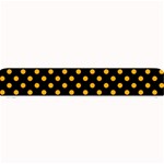 Polka Dots - Dark Tangerine Orange on Black Small Bar Mat