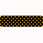 Polka Dots - Dark Tangerine Orange on Black Medium Bar Mat