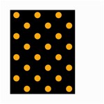 Polka Dots - Dark Tangerine Orange on Black Small Garden Flag (Two Sides)