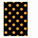 Polka Dots - Dark Tangerine Orange on Black Large Garden Flag (Two Sides)