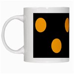 Polka Dots - Dark Tangerine Orange on Black Black Mug