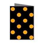Polka Dots - Dark Tangerine Orange on Black Mini Greeting Cards (Pkg of 8)