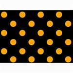 Polka Dots - Dark Tangerine Orange on Black 5  x 7  Photo Cards