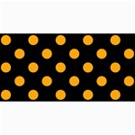 Polka Dots - Dark Tangerine Orange on Black 4  x 8  Photo Cards