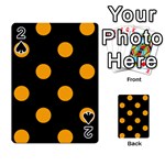 Polka Dots - Dark Tangerine Orange on Black Playing Cards 54 Designs