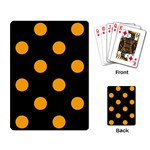 Polka Dots - Dark Tangerine Orange on Black Playing Cards Single Design