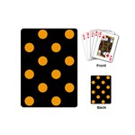 Polka Dots - Dark Tangerine Orange on Black Playing Cards (Mini)