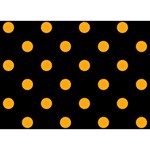 Polka Dots - Dark Tangerine Orange on Black Birthday Cake 3D Greeting Card (7x5)