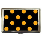 Polka Dots - Dark Tangerine Orange on Black Cigarette Money Case