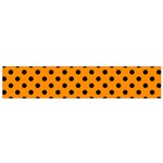 Polka Dots - Black on Dark Orange Flano Scarf (Small)